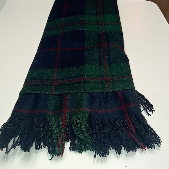 Blue green plaid with fringe tree skirt - Picture 3 of 4